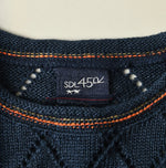 45R Linen Hippie Flower Puff Sleeve Sweater