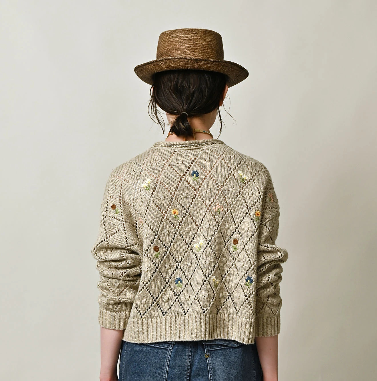 45R Linen Hippie Flower Bolero - Image 7