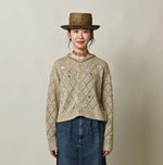 45R Linen Hippie Flower Bolero