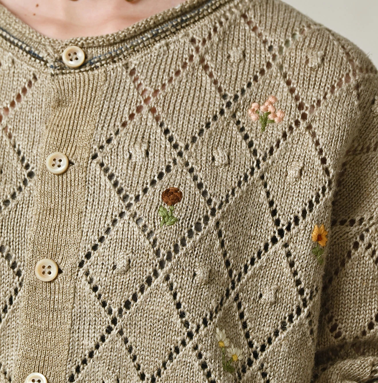 45R Linen Hippie Flower Bolero - Image 10