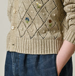 45R Linen Hippie Flower Bolero