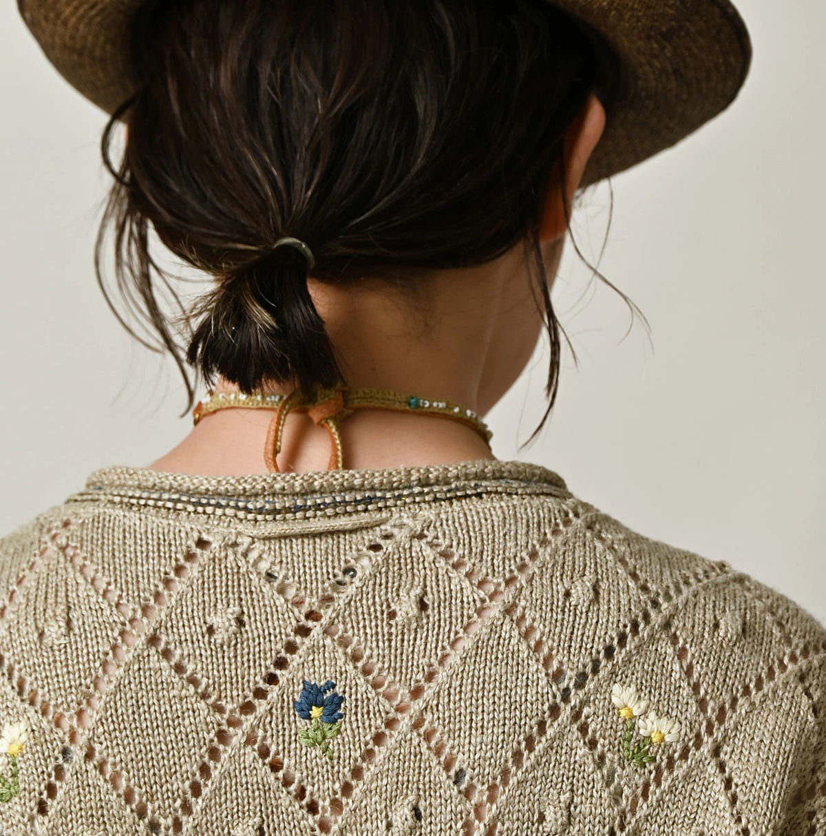 45R Linen Hippie Flower Bolero