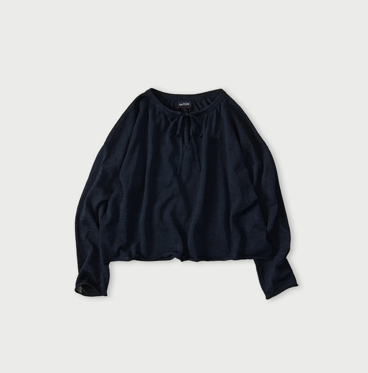 45R Indigo Gima Gathered Blouse