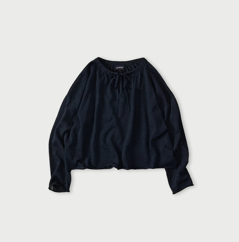 45R Indigo Gima Gathered Blouse - Image 1