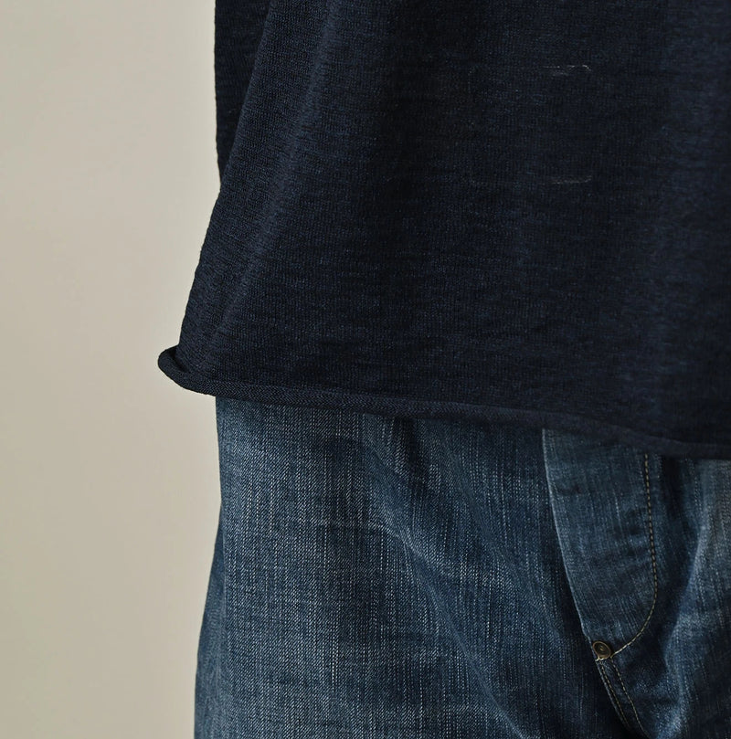 45R Indigo Gima Gathered Blouse - Image 8