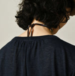 45R Indigo Gima Gathered Blouse