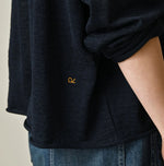 45R Indigo Gima Gathered Blouse