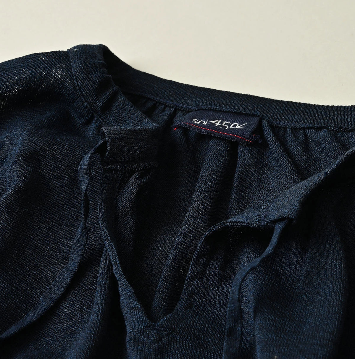 45R Indigo Gima Gathered Blouse