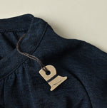 45R Indigo Gima Gathered Blouse