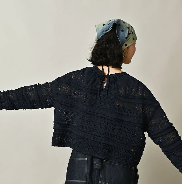 45R Indigo Gima Lace M T-shirt