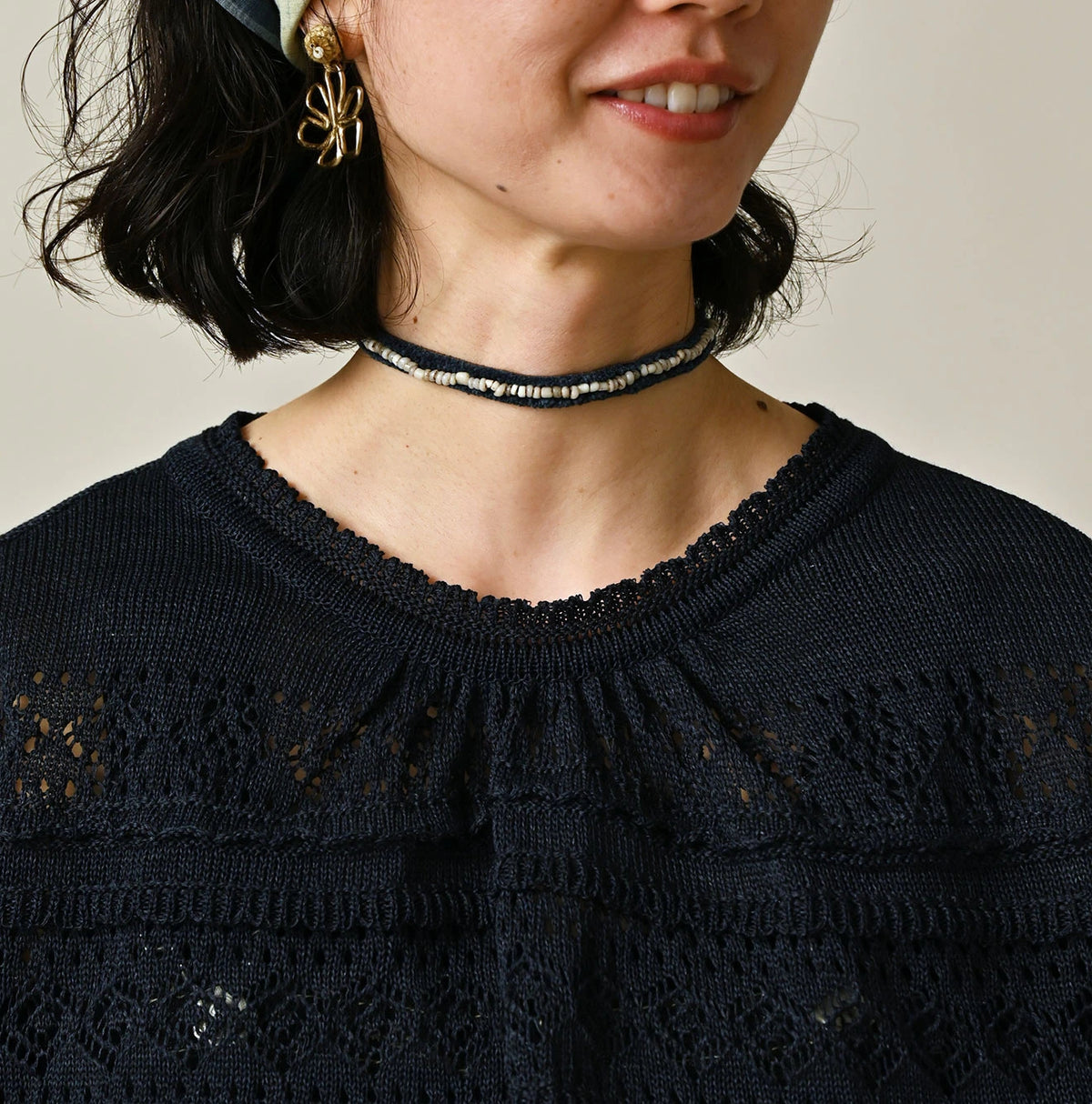 45R Indigo Gima Lace M T-shirt