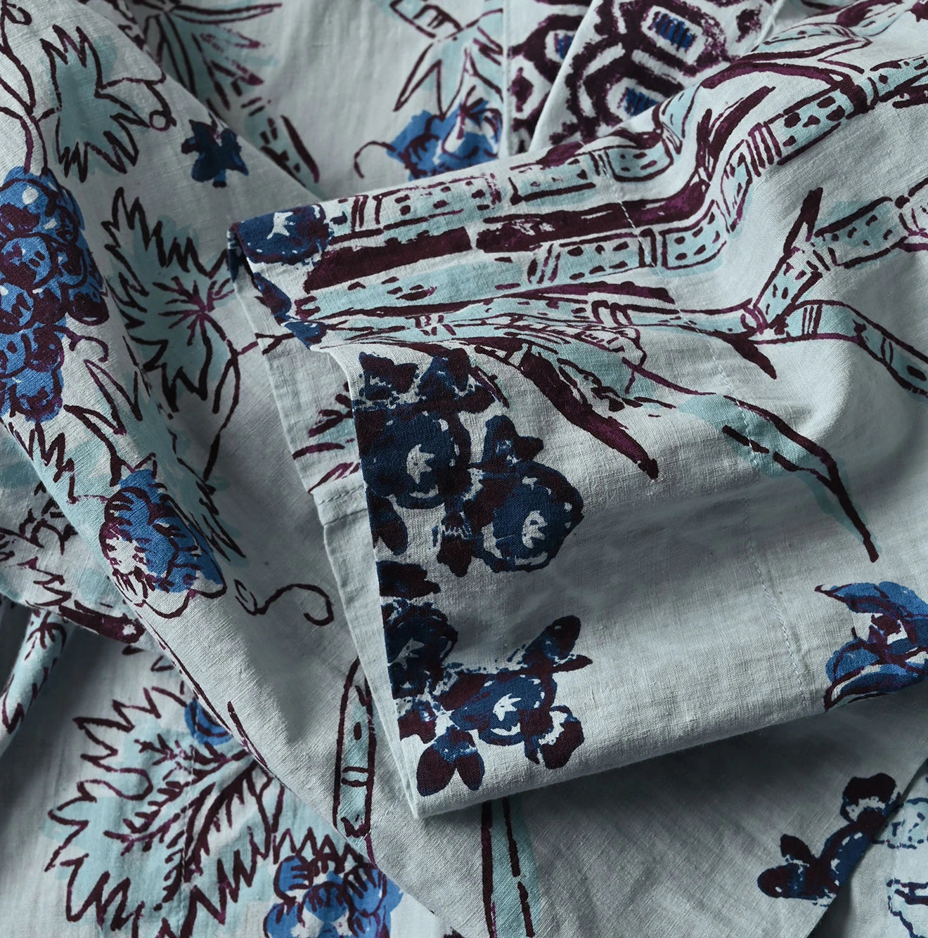 45R Cotton Linen Palampore Happie - Image 14