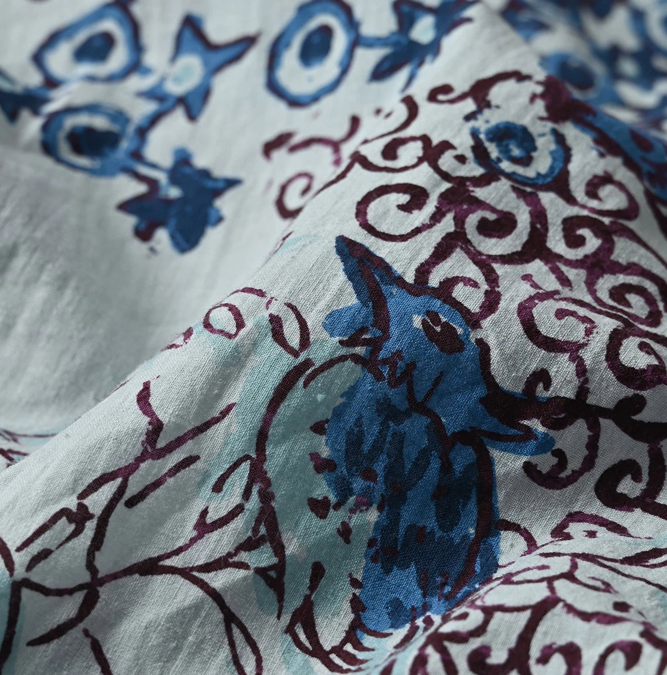 45R Cotton Linen Palampore Happie