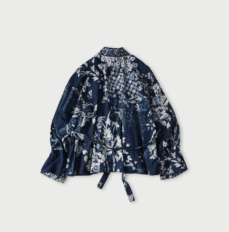 45R Indigo Cotton Linen Palampore Happie - Image 12