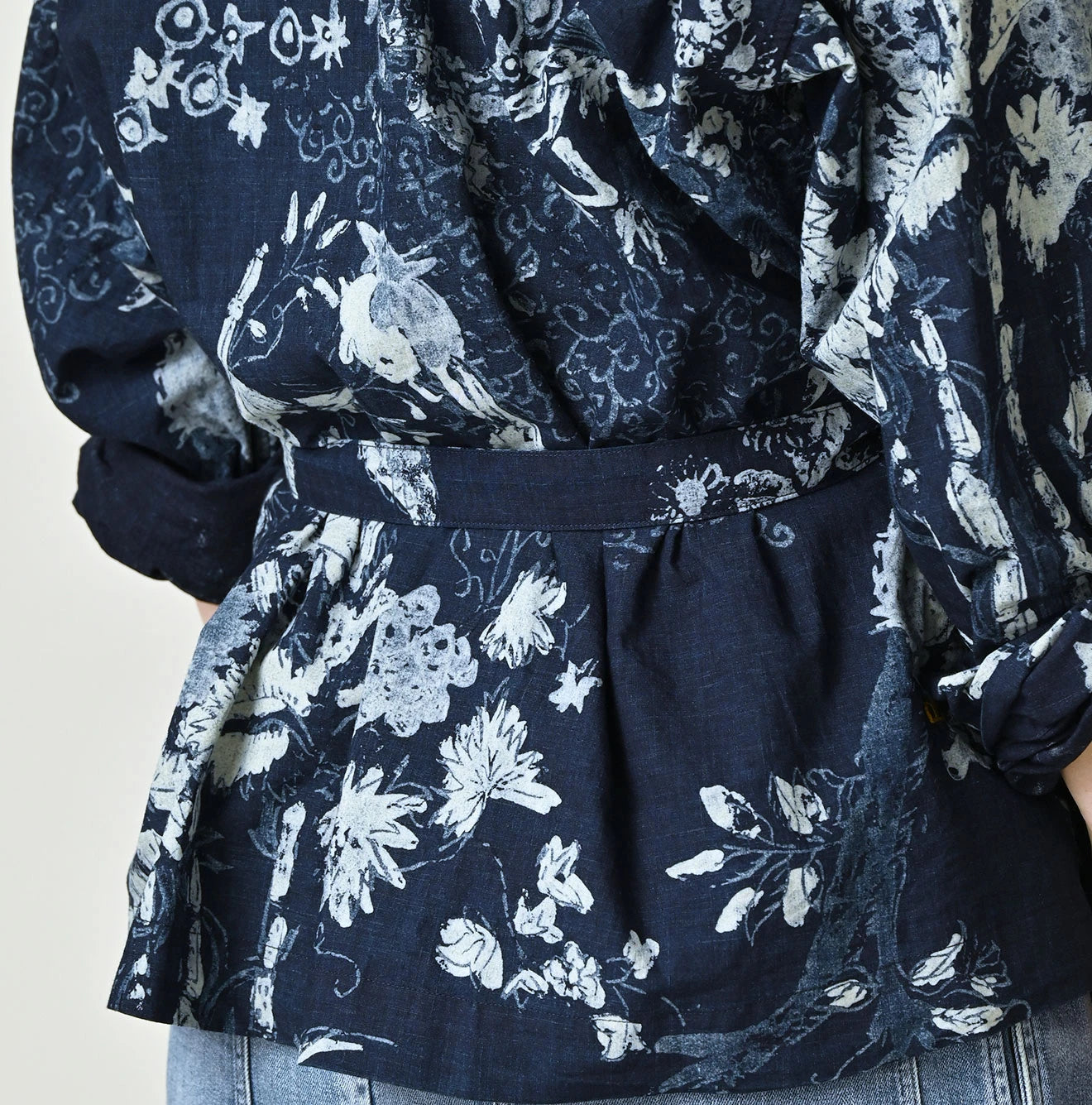 45R Indigo Cotton Linen Palampore Happie - Image 10