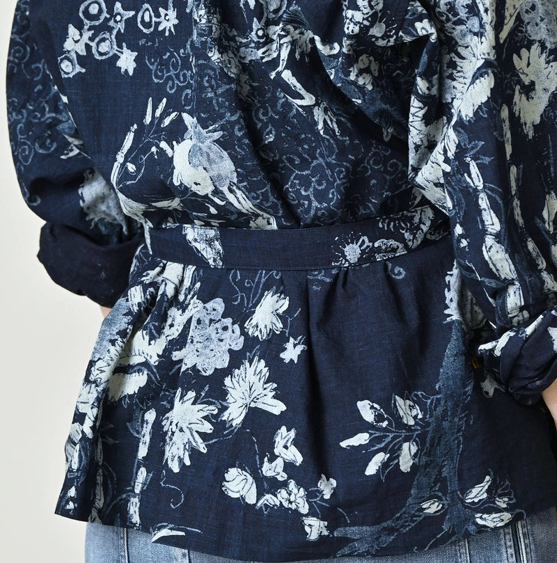 45R Indigo Cotton Linen Palampore Happie - Image 10
