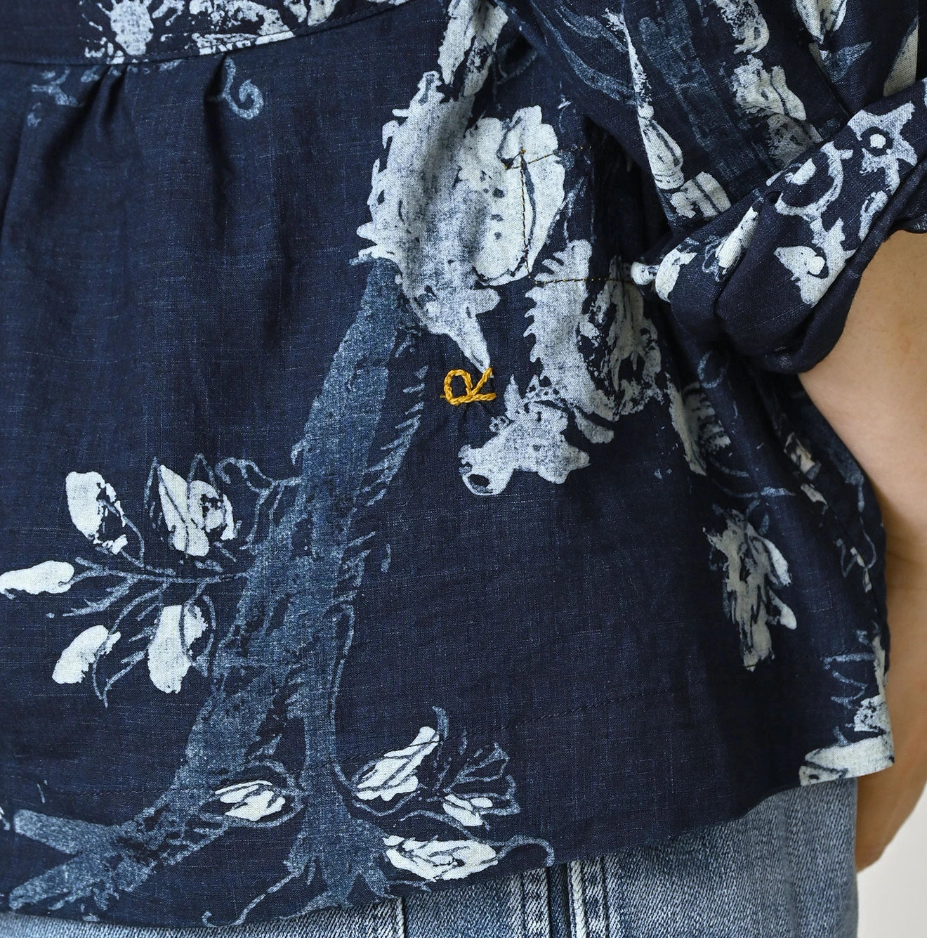 45R Indigo Cotton Linen Palampore Happie - Image 11