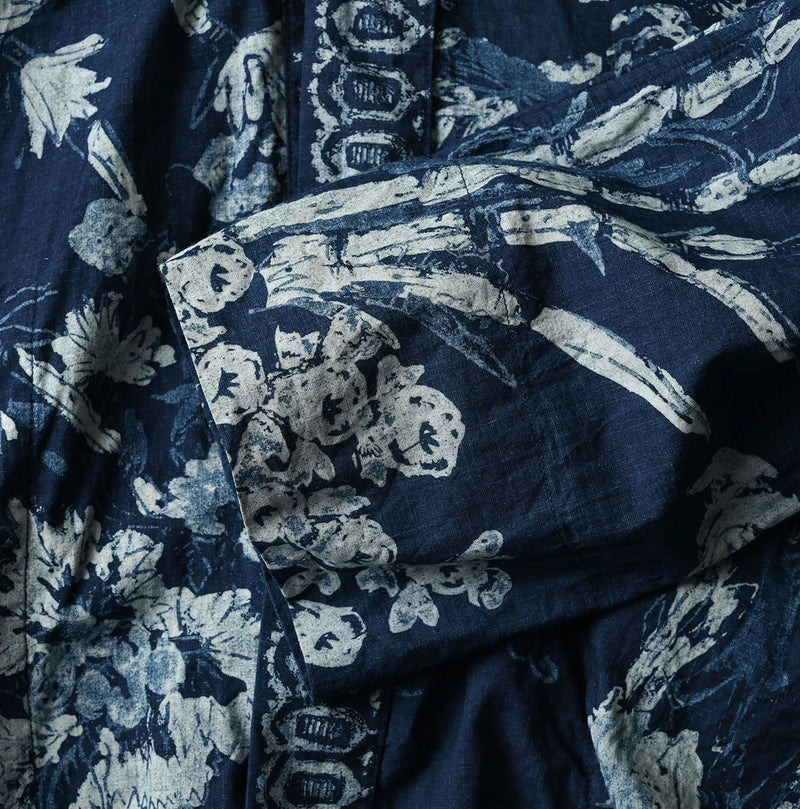 45R Indigo Cotton Linen Palampore Happie - Image 14