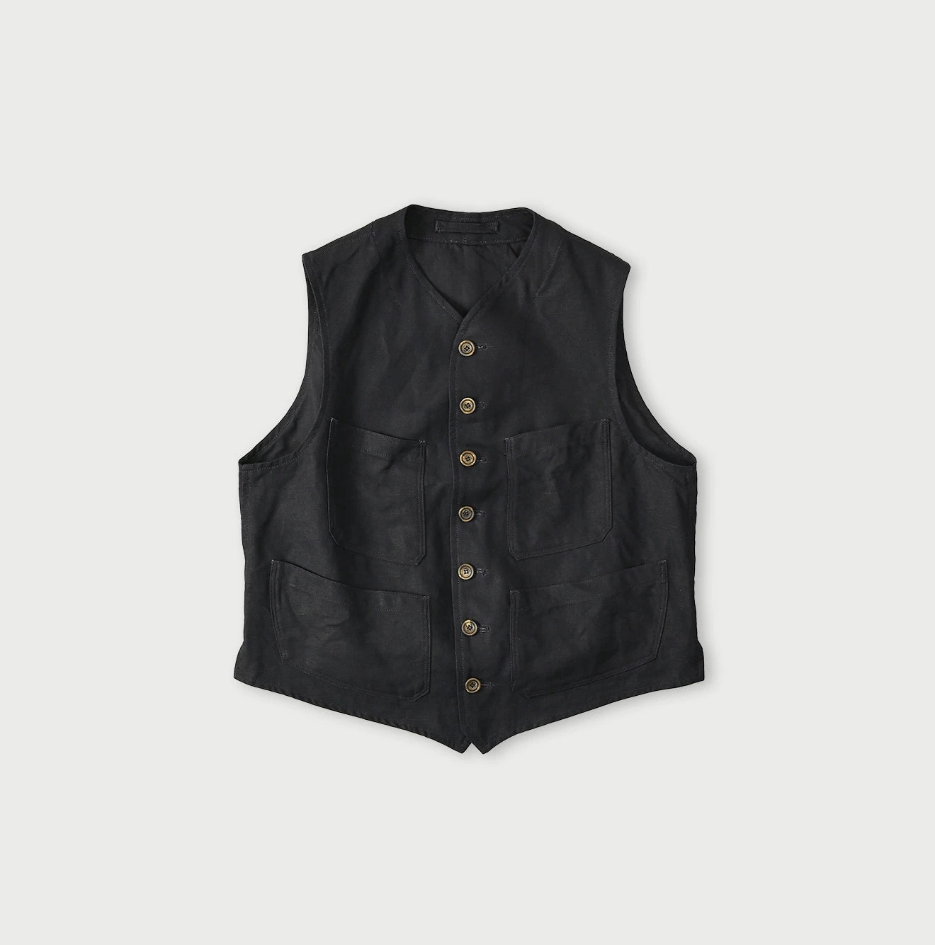 45R Indigo Linen 908 Vest - Image 1