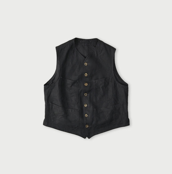 45R Indigo Linen 908 Vest