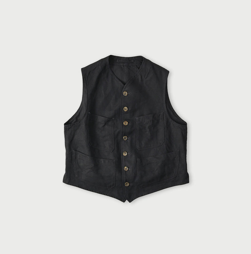 45R Indigo Linen 908 Vest - Image 1