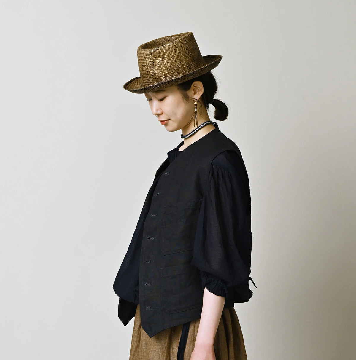 45R Indigo Linen 908 Vest