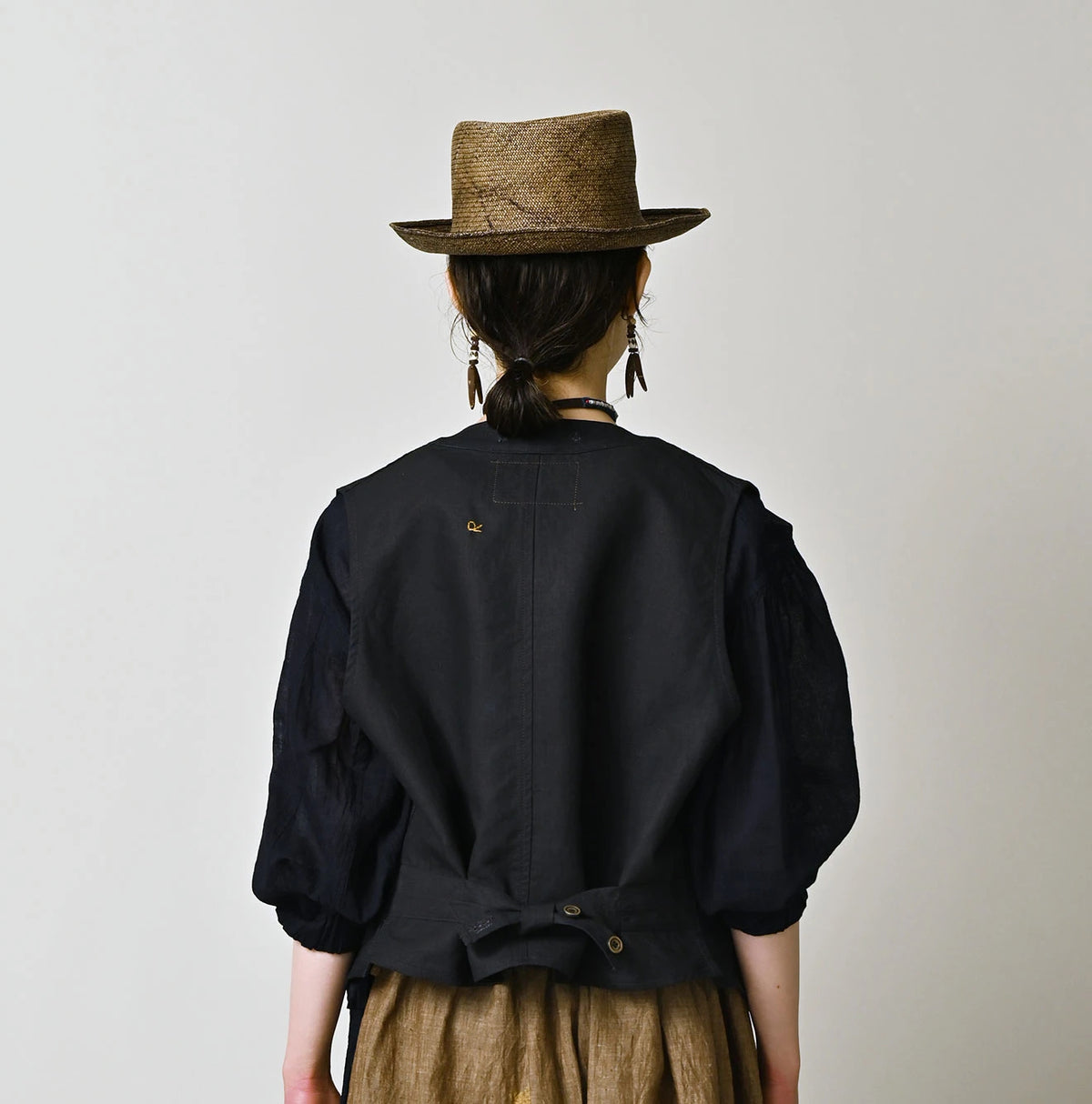 45R Indigo Linen 908 Vest