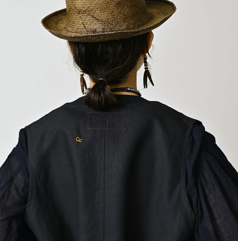 45R Indigo Linen 908 Vest - Image 12