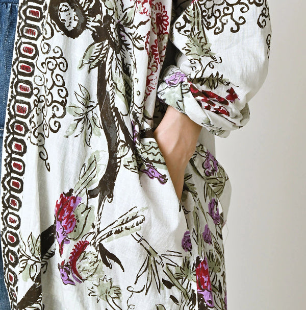 45R Cotton Linen Palampore Long Happie