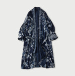 45R Indigo Cotton Linen Palampore Long Happie