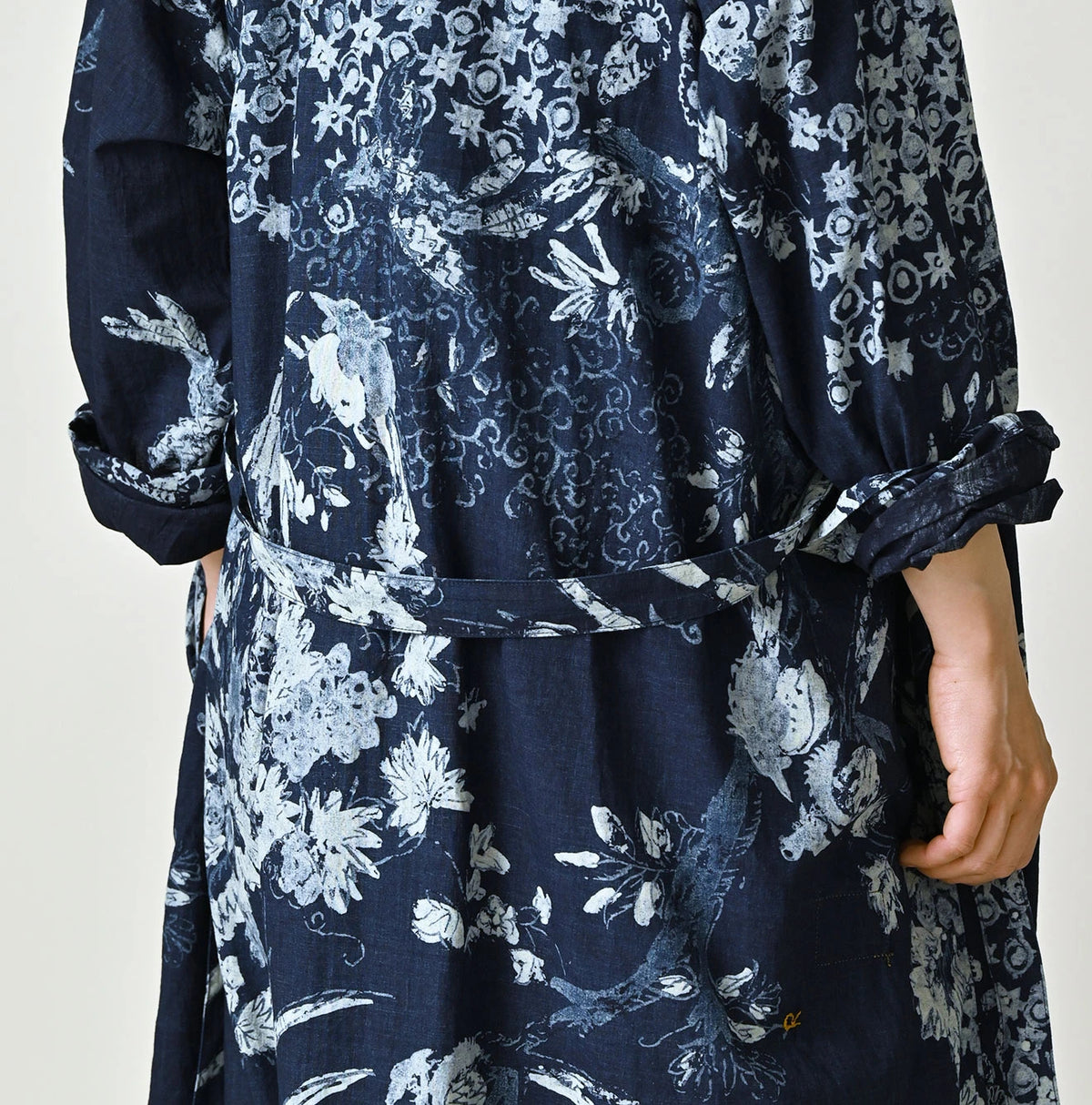45R Indigo Cotton Linen Palampore Long Happie