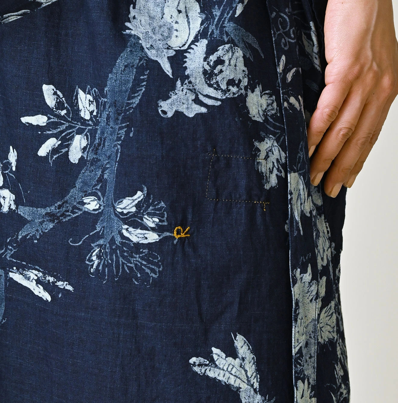 45R Indigo Cotton Linen Palampore Long Happie - Image 10