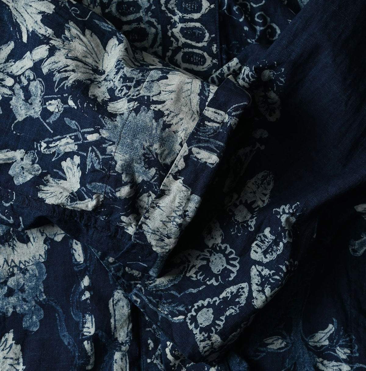45R Indigo Cotton Linen Palampore Long Happie