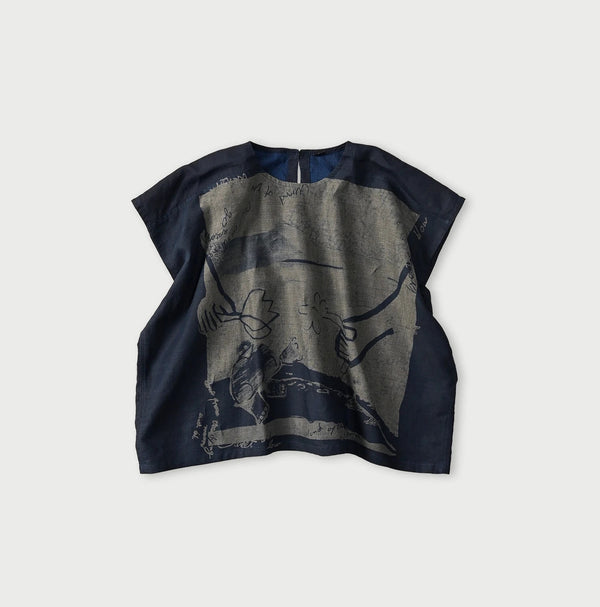 Indigo Picture Book Bandana Blouse