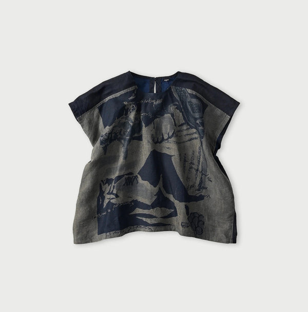 Indigo Picture Book Bandana Blouse
