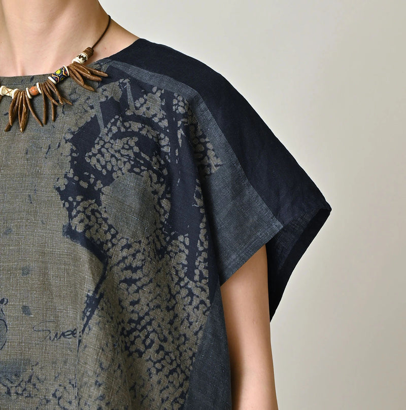 45R Indigo Picture Book Bandana Blouse - Image 10