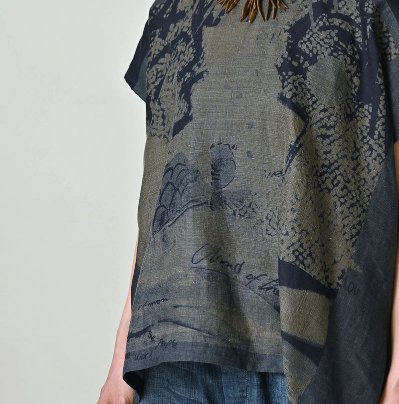 45R Indigo Picture Book Bandana Blouse - Image 11