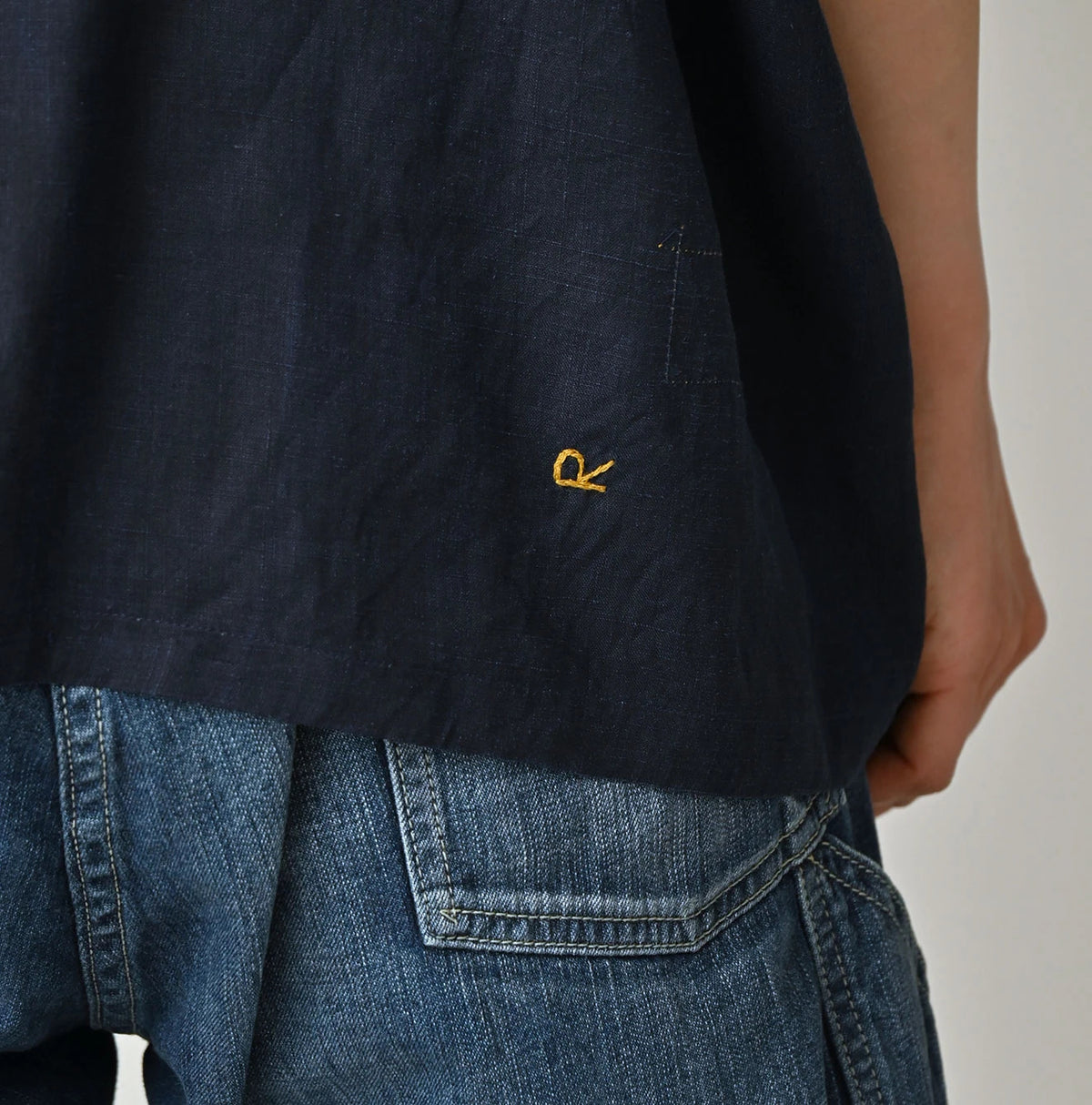 45R Indigo Picture Book Bandana Blouse