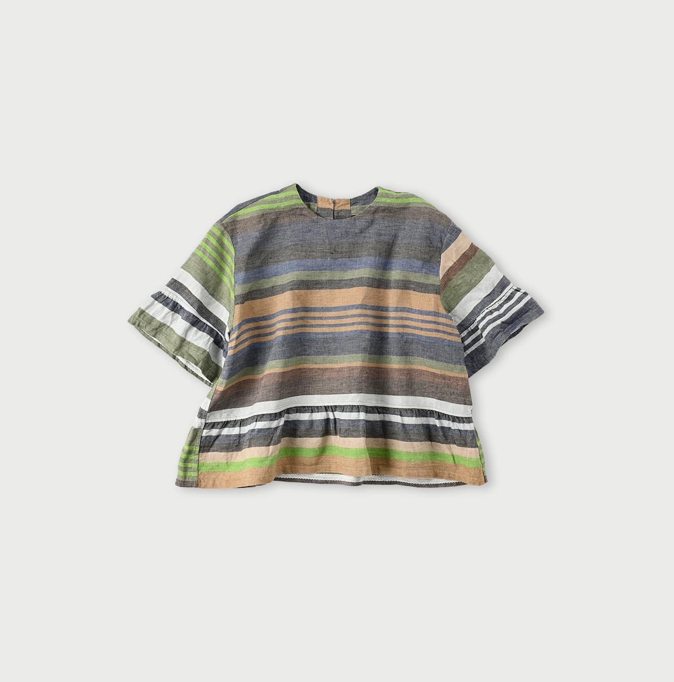 Linen Twill Multi Stripe Lehua Blouse