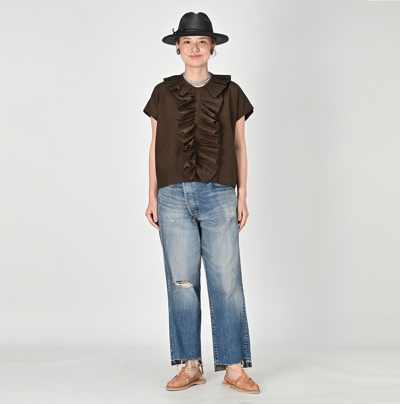 Khadi Pleats Frilled M-camisole