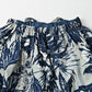 45R Indigo Eastern Aloha Puff Sleeve Blouse