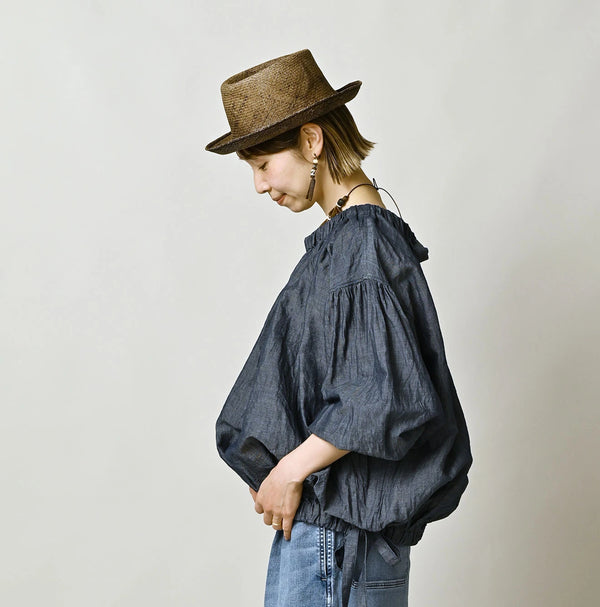 45R Cotton Linen Dungaree Sack Blouse