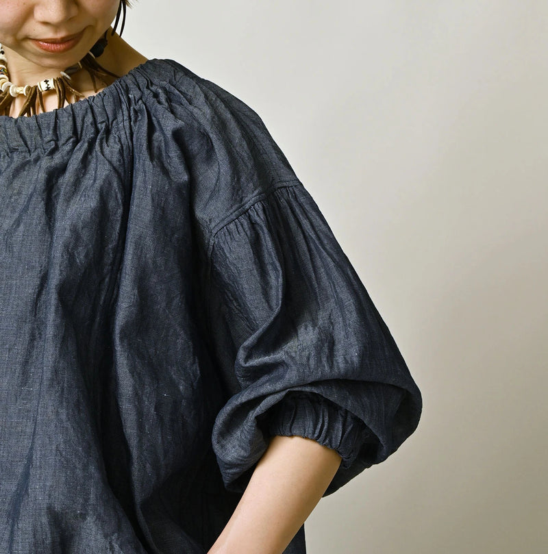 45R Cotton Linen Dungaree Sack Blouse - Image 8