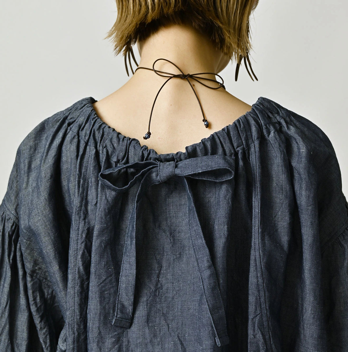 45R Cotton Linen Dungaree Sack Blouse