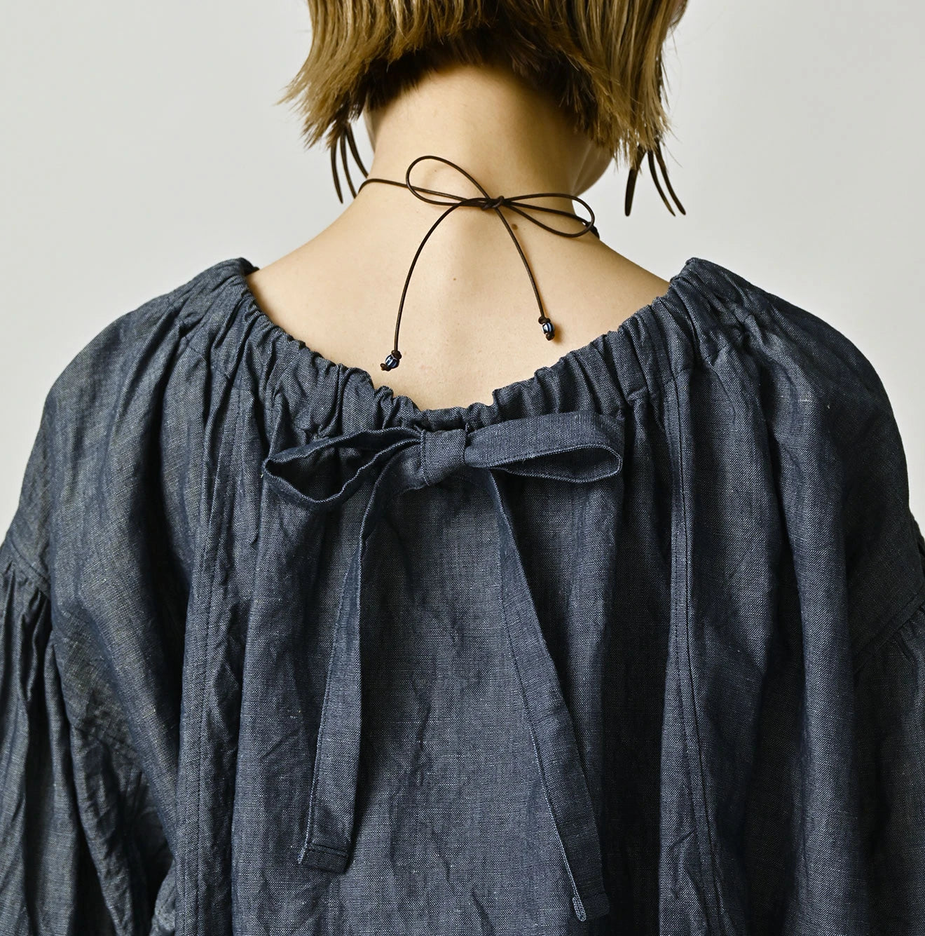 45R Cotton Linen Dungaree Sack Blouse - Image 10