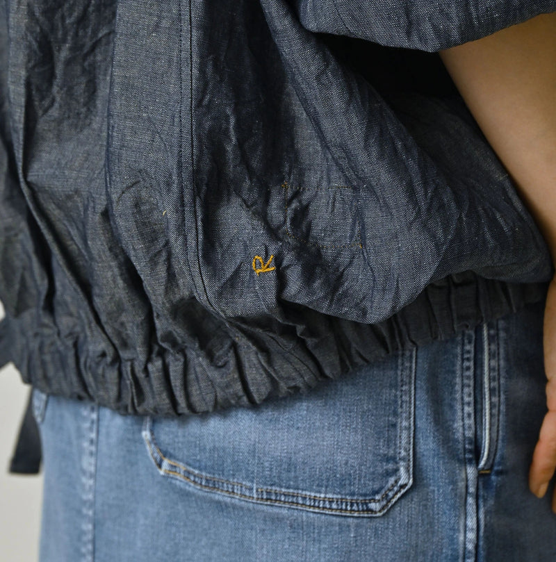 45R Cotton Linen Dungaree Sack Blouse - Image 11