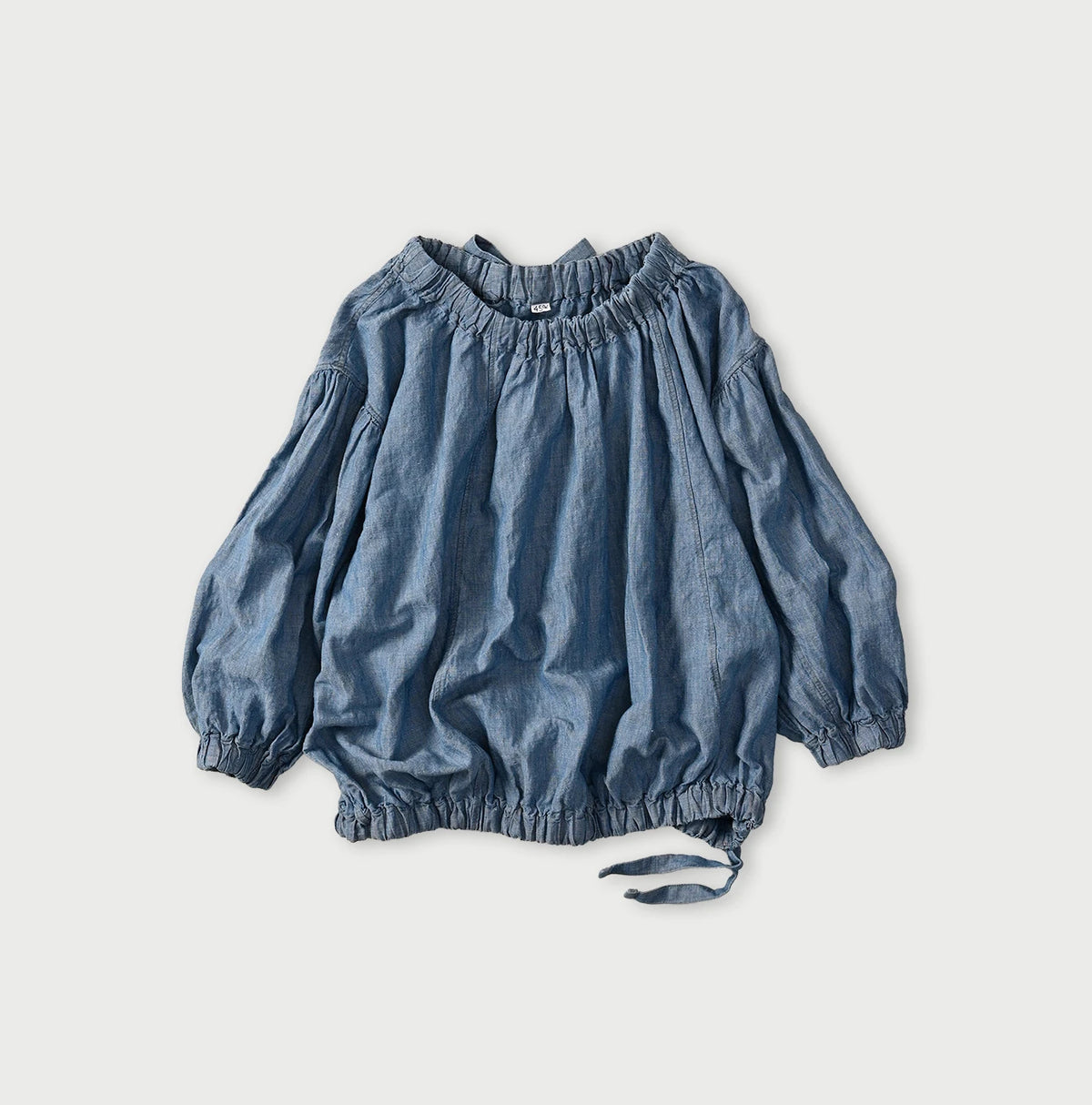 45R Cotton Linen Dungaree Sack Blouse Distressed