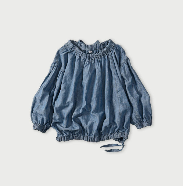 45R Cotton Linen Dungaree Sack Blouse Distressed
