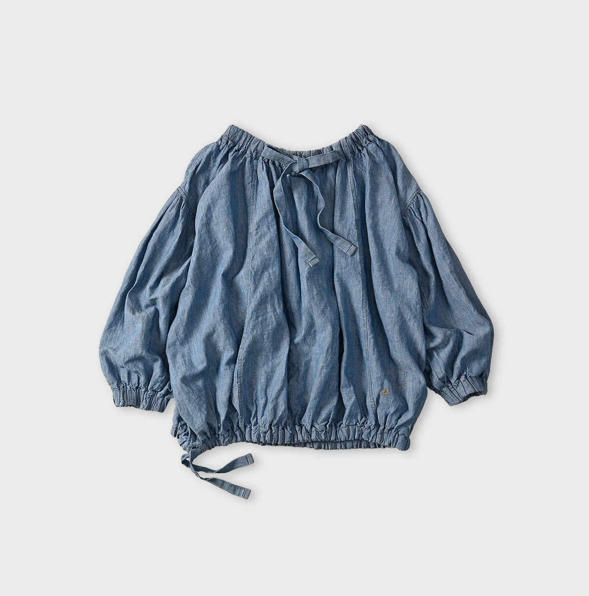 45R Cotton Linen Dungaree Sack Blouse Distressed