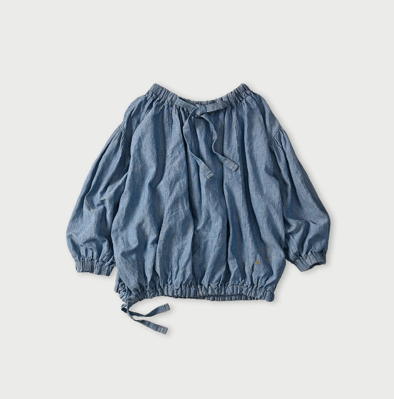 45R Cotton Linen Dungaree Sack Blouse Distressed - Image 14
